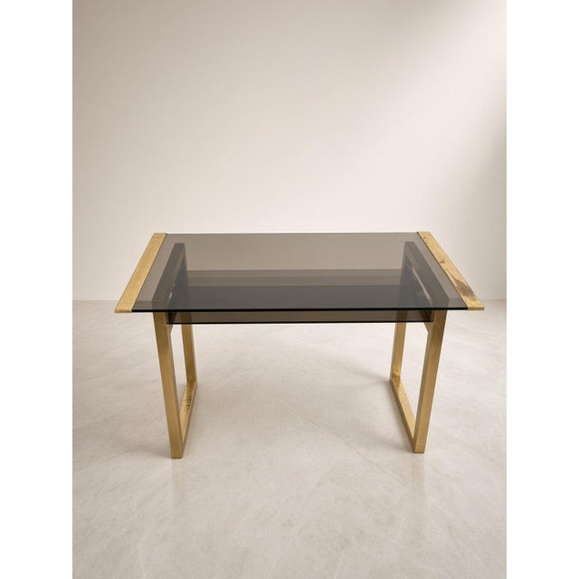 Mid-Century Italian Brass Desk and Chair, 1970s, Set of 2 For Sale - Image 13 of 14