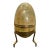 VTG Cream Pink Green Cloisonne Enamel Brass Egg on Stand Lift Off Trinket Box 6" For Sale