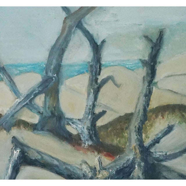 Driftwood on the Beach, Mid Century Coastal Landscape by Genevieve Rogers For Sale - Image 4 of 7