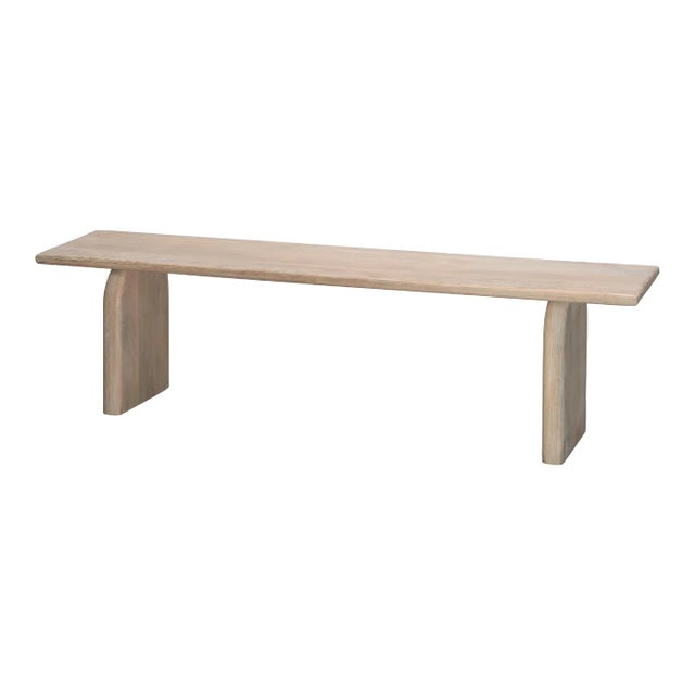 Jamie Young Arc Bench in Light Bleach For Sale