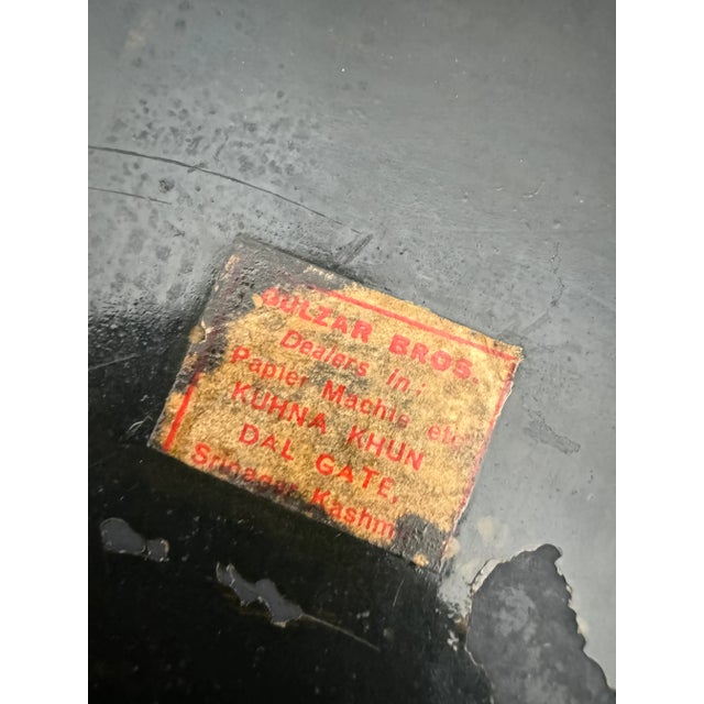 Paper 1920s Kashmir Hand Painted Paper Mache Box For Sale - Image 7 of 10