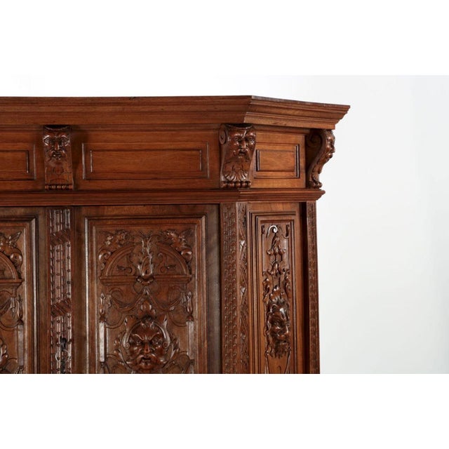 French Gothic Revival Carved Walnut Cupboard, Circa 1880 For Sale - Image 6 of 18