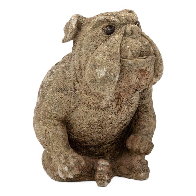English Bulldog Garden Statue, English Mid 20th C. For Sale