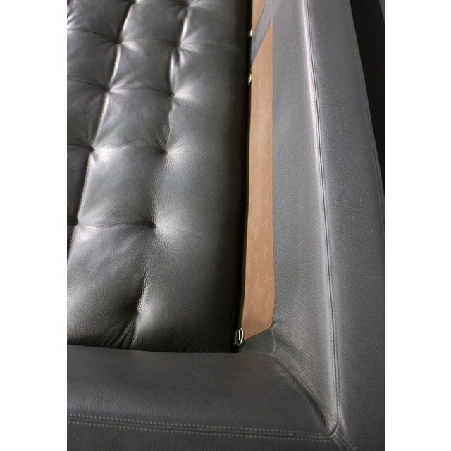 Sofa and Lounge Chair in Anthracite Leather from Valdichienti, 1970s, Set of 2 For Sale - Image 9 of 11