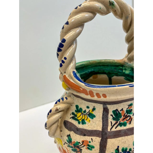 Italian Clay Worked Floral Water Jug For Sale In Greensboro - Image 6 of 6