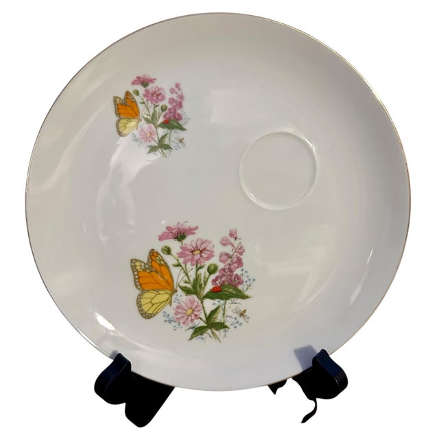 Vintage Royal Crown Floral Butterfly Pattern Plates - a set of 4. These plates would be a beautiful addition for a plate...