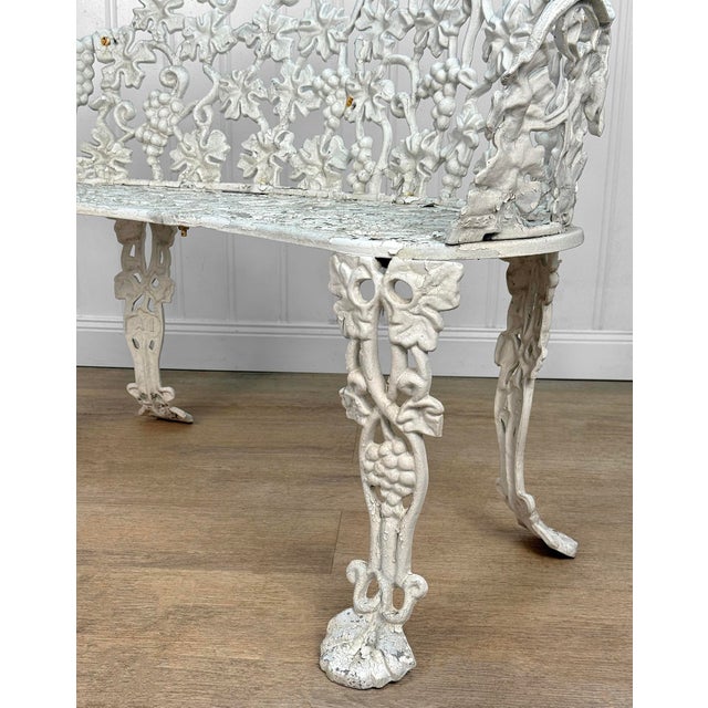 Vintage Victorian Wrought Iron Grapevine Outdoor Garden Bench For Sale - Image 10 of 10