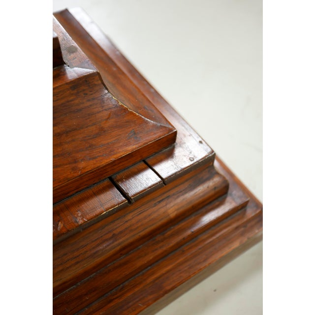 Wood Antique Oak Barley Twist Pedestal / Plant Stand - 109 Cm Height, 1920 For Sale - Image 7 of 13