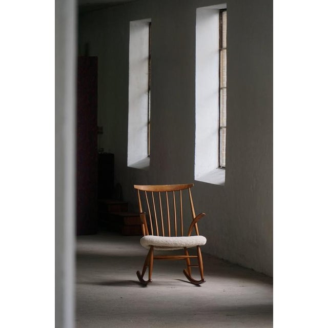 Danish Modern Rocking Chair by Illum Wikkelsø for N. Eilersen, 1960s For Sale - Image 3 of 15