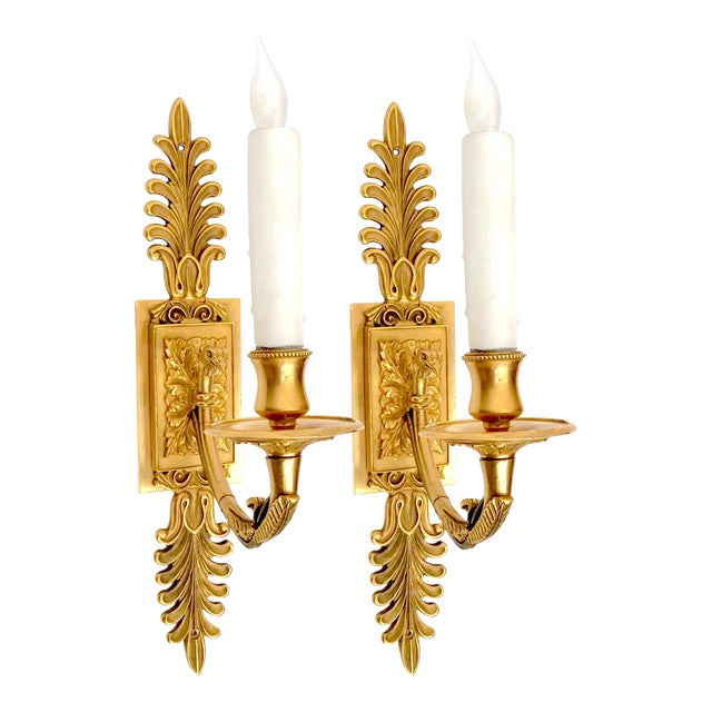 Pair of Antique Gilt Sconces For Sale