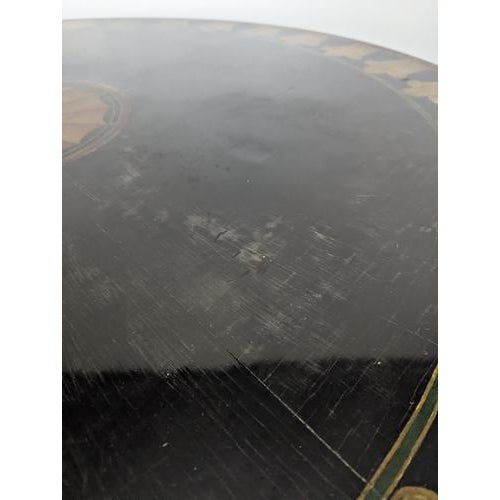 Hollywood Regency Regency Style Round Dining Table in Black Lacquer For Sale - Image 3 of 13