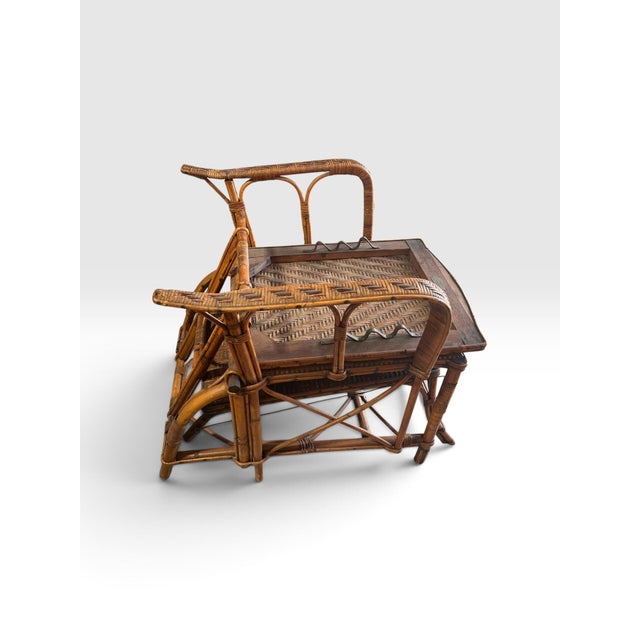 Antique Belgian Vannerie St. Jacques Handwoven Wicker Reclining Armchair With Pull-Out Footrest, C. 1900 For Sale - Image 10 of 11