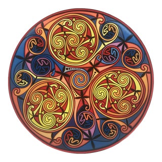 Celtic Art Triple Spiral Plate by Courtney Davis Rare Collectible VTG Wall Decor For Sale