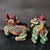 Vintage Shiwan Ware Foo Dog Statues | Pair of Ceramic Guardian Lions / Pixiu | 8" Tall For Sale In Los Angeles - Image 6 of 9
