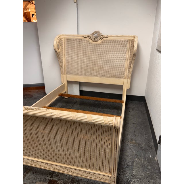 Full Size French Louis XVI Style Caned Bed Frame, Vintage For Sale In San Francisco - Image 6 of 12