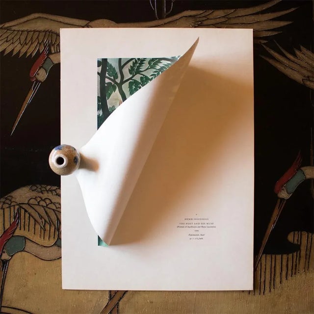 1940s H. Rousseau, Original "Portrait of Apollinaire and Marie Laurencin" Lithograph For Sale - Image 4 of 8