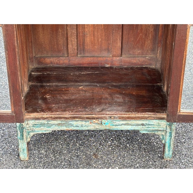 Early 20th Century. Artisan Painted Two Door Display Cabinet For Sale - Image 11 of 14