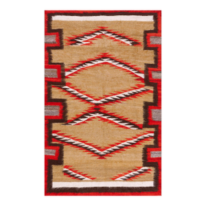 Awesome Tan Camel Color and Geometric Design Antique Navajo Rug