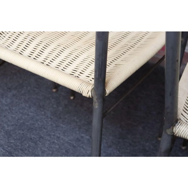 Set of Six Italian Modernist Steel and Brass Dining Chairs After Gio Ponti For Sale - Image 14 of 18