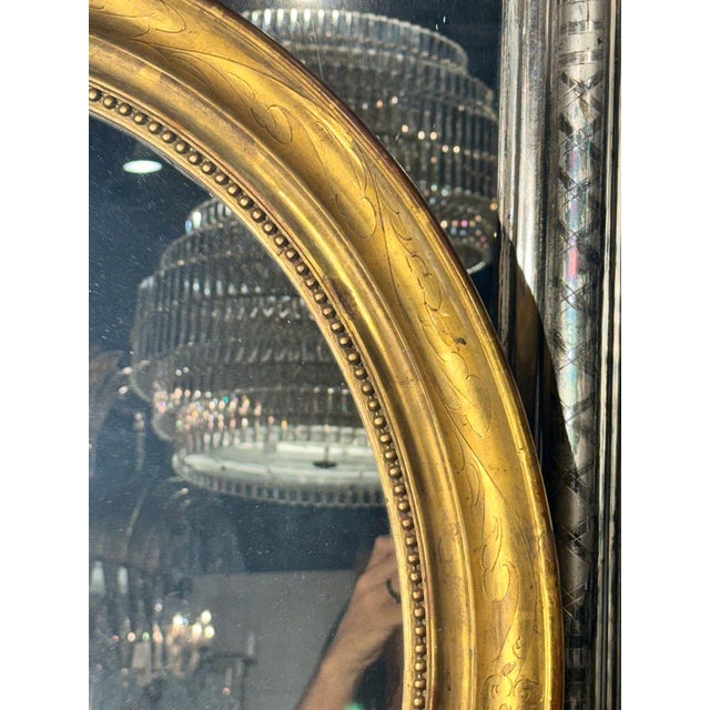 French Louis Philippe Oval Giltwood Mirrors For Sale In Dallas - Image 6 of 11