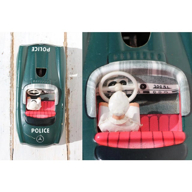Gray 1960s Police Mercedes-Benz 300 Sl Friction Convertible Toy, Made in Western Germany For Sale - Image 8 of 13