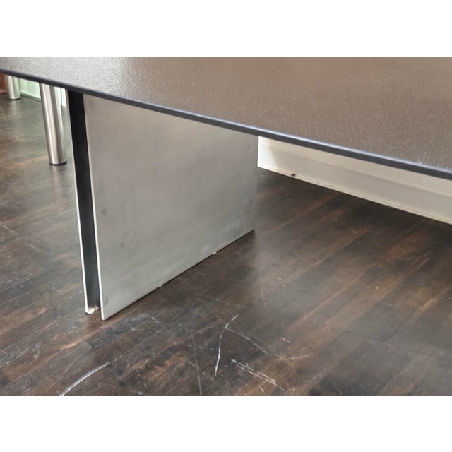 Industrial Minimalist Metal Dining Table For Sale - Image 3 of 12