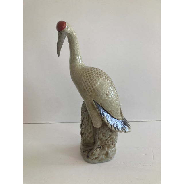 Ceramic Asian Tropical Bird in Glazed Porcelain For Sale - Image 7 of 8
