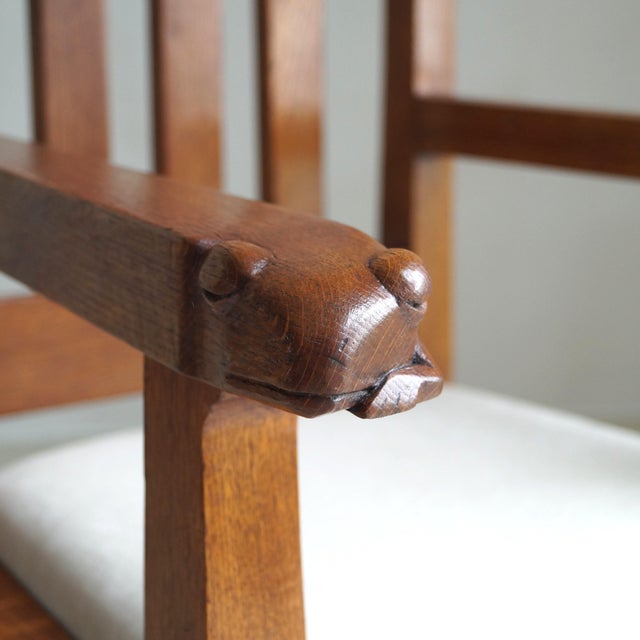 Dutch Art Nouveau / Arts & Crafts Armchair with Salamanders and Cloves by Jacobus de Graaff, 1905 For Sale - Image 4 of 18