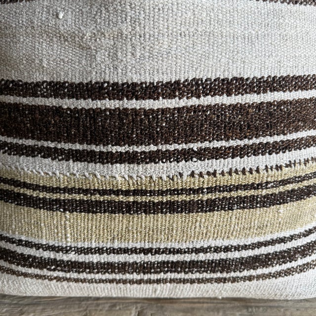 Vintage Rug Pillow Cover With Stripes For Sale In Los Angeles - Image 6 of 7