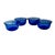 Hazel-Atlas Hazel Atlas Cobalt Blue White Band Glass Cereal Bowls Set of 4 5" For Sale - Image 4 of 9