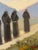 Ortensio Gionfra, Friars in Procession, 1960s, Oil Painting on Panel For Sale - Image 3 of 6