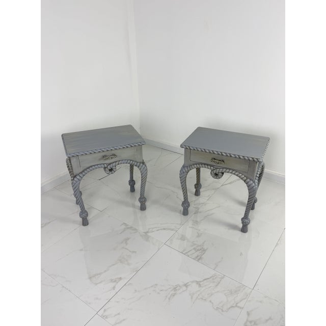 Vintage French Country Style Bedside Tables with Rope Detail, 1970, Set of 2 For Sale - Image 18 of 18