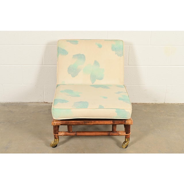 Mid-Century Modern John Wisner for Ficks Reed Mid-Century Hollywood Regency Bamboo Rattan Lounge Chair, 1950s For Sale - Image 3 of 16