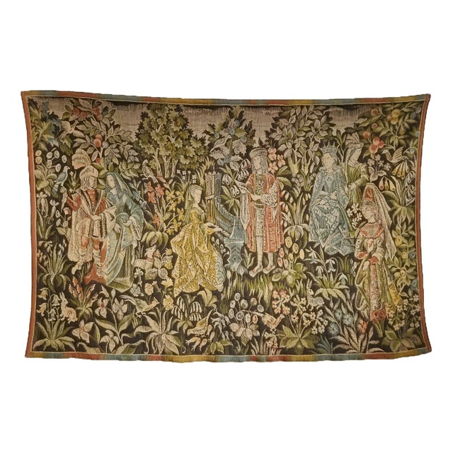 Large Medieval Renaissance Gothic Flemish Vorwerk Biblical Tapestry from Vorwerk, 1960s For Sale