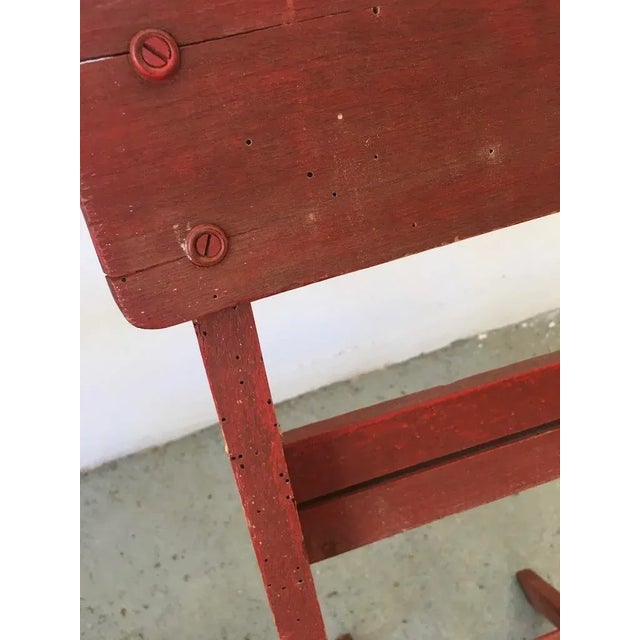 Mid-Century Rimini Chairs with Red Painted Wooden Frame and Slats, Set of 3 For Sale - Image 13 of 14