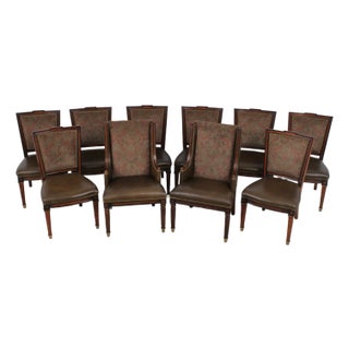 Set of 10 Hickory White French Louis XVI Dining Room Chairs For Sale