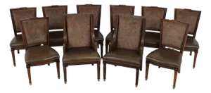 Set of 10 Hickory White French Louis XVI Dining Room Chairs