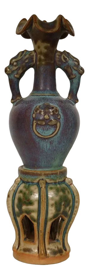 Vintage Early 20th Century Chinese Jun Ware Fambe Glaze Porcelain Vase
