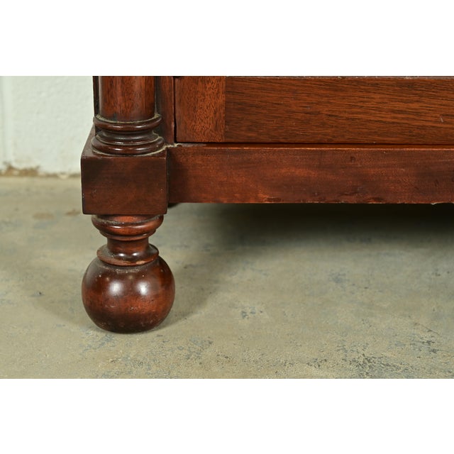 R. J. Horner Style Antique American Empire Carved Mahogany Glass Front Double Bookcase, Circa 1890s For Sale - Image 9 of 13