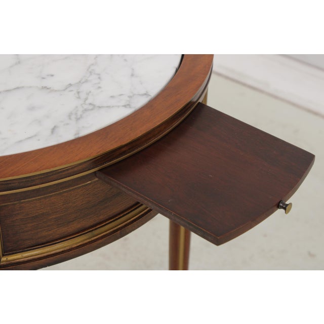 Wood French Louis XVI Round Marble Top Lamp Table For Sale - Image 7 of 18