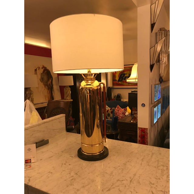 Brass Restored Vintage Brass Fire Extinguisher Table Lamp For Sale - Image 8 of 12