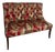Tufted Settee in Red Paisley Textile For Sale