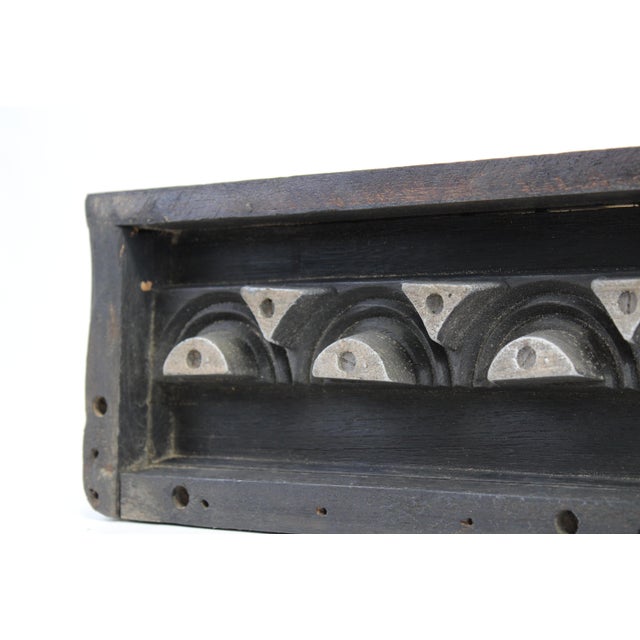 Symmetrical Block Pattern Black and White Cement Form For Sale - Image 6 of 13