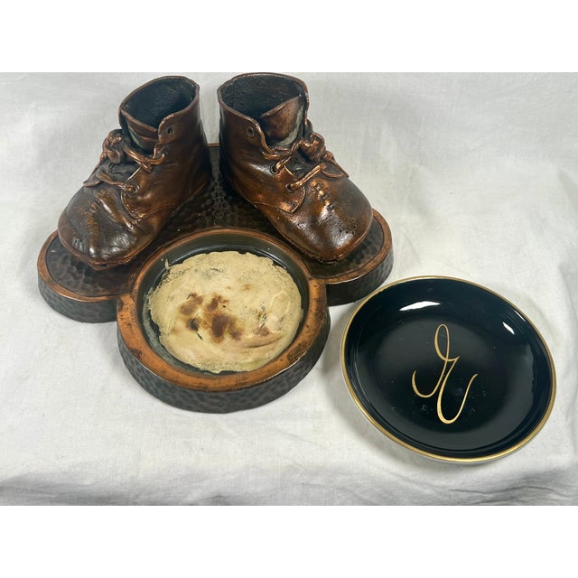 Vintage Bronzed Baby Shoe Display For Sale - Image 10 of 10