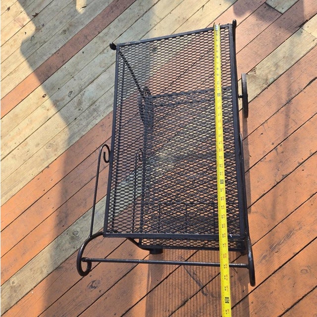 Late 20th Century Vintage Outdoor Furniture Table - Wrought Iron Rolling Cart With Shelves For Sale - Image 5 of 10