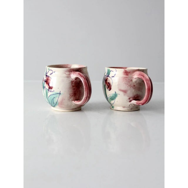 Vintage Studio Pottery Mugs Pair For Sale - Image 6 of 12