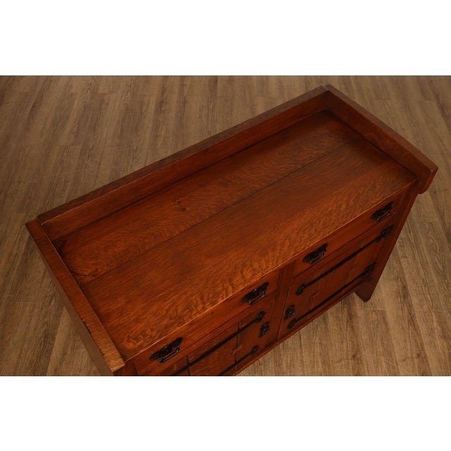 Early Gustav Stickley Arts And Crafts Oak Sideboard Buffet For Sale - Image 9 of 18