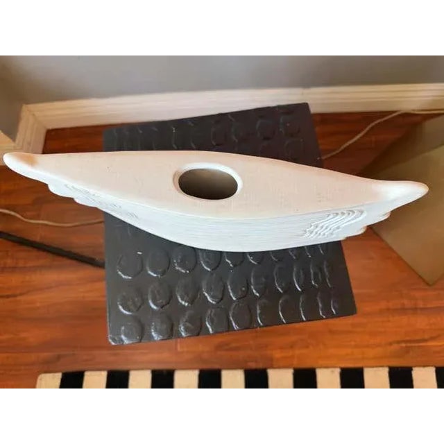 Ceramic Wavy White Ceramic Vase by Dora De Larios For Sale - Image 7 of 8