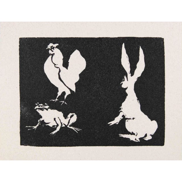 Mino Maccari, Animals, Original Linocut, 1951 For Sale
