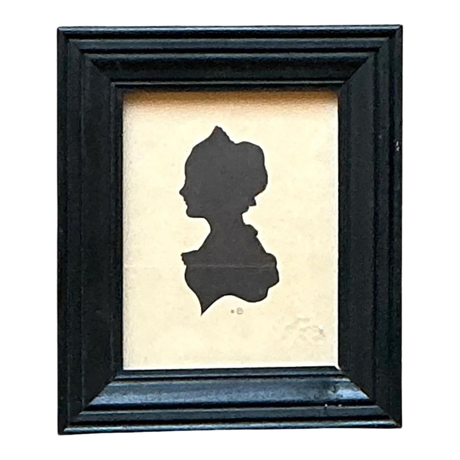 Vintage Silhouette Portrait in Black Frame | Chairish